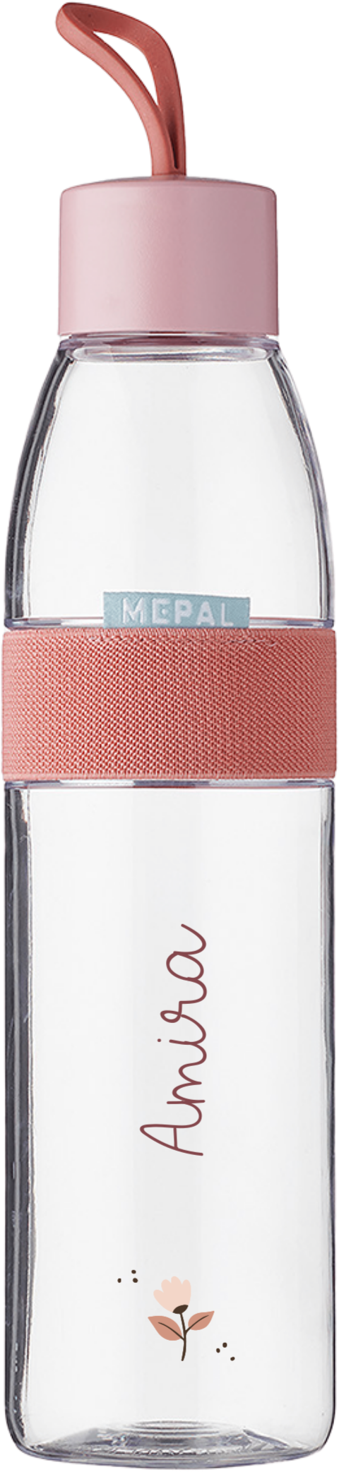 Mepal waterfles Ellipse met naam en bloem