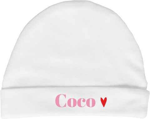 Babymutsje color blocking met rood hartje