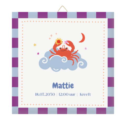Geboortetegeltje met sterrenbeeld kreeft