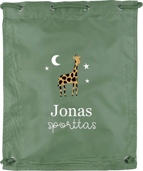 Gymtas met naam en giraffe