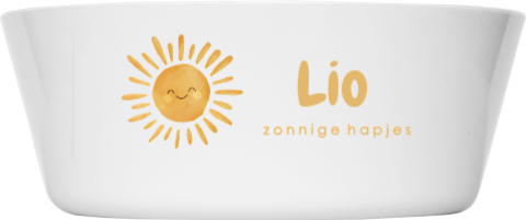 Kinderkommetje met naam en vrolijk zonnetje