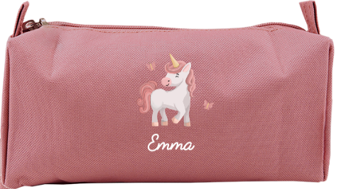 Etui met naam en unicorn