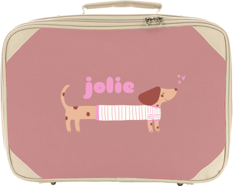 Koffertje met naam en teckel