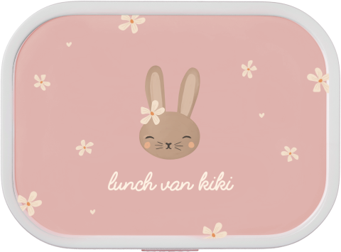 Mepal lunchbox Campus met naam, konijntje en bloemen