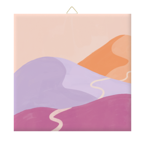 Tegeltje met kleurrijk berglandschap