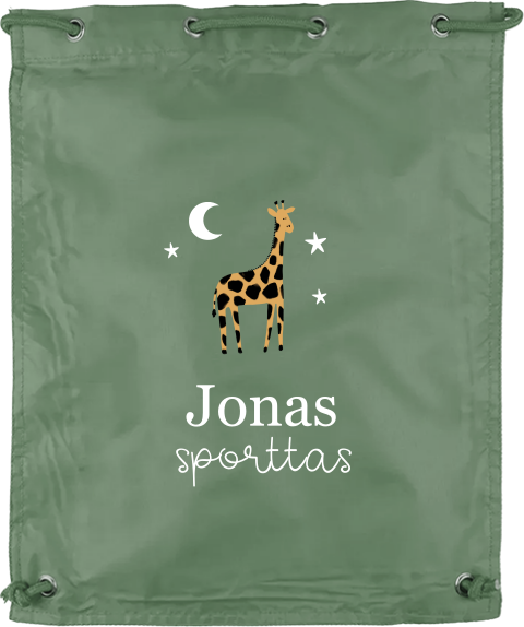 Gymtas met naam en giraffe