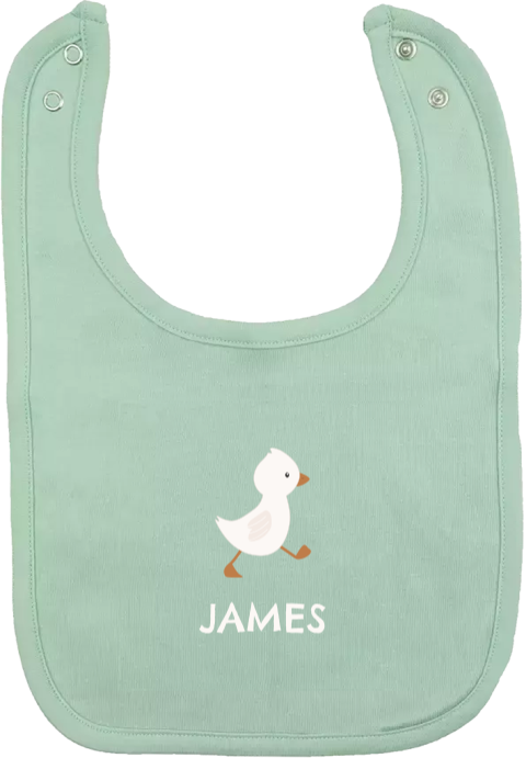 Slabbetje bedrukken met naam en schattig eendje