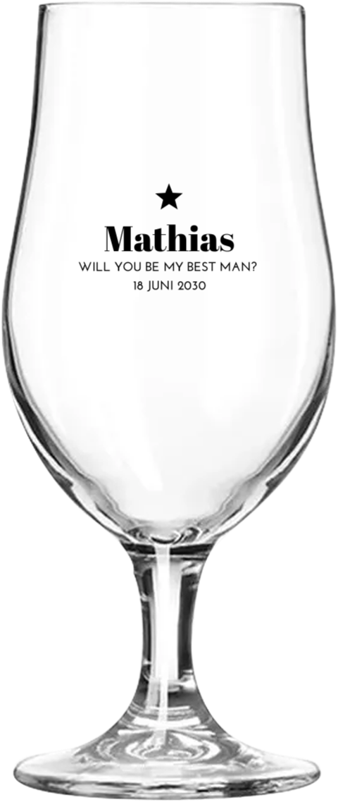 Kerst bierglas om getuige te vragen, klassiek design