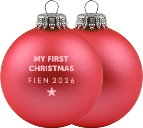 Milestone kerstbal met naam voor baby's eerste kerst  | Set van 2