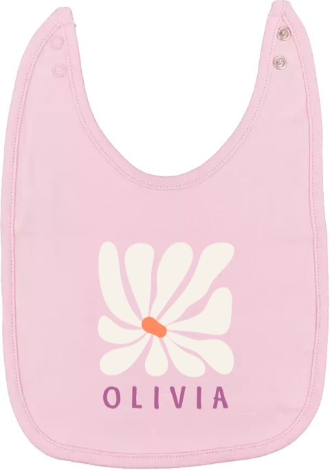 Slabbetje met naam meisje met bloem