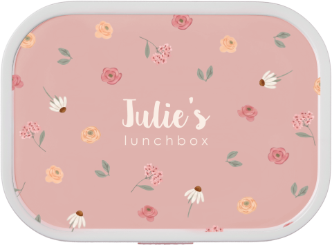 Mepal lunchbox Campus met naam en bloemenpatroon