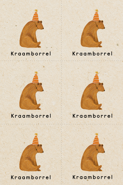 DIY karton-look kraamfeestkaartjes met een lieve grote beer