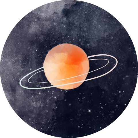 Sluitzegel met een planeet met folie ringen