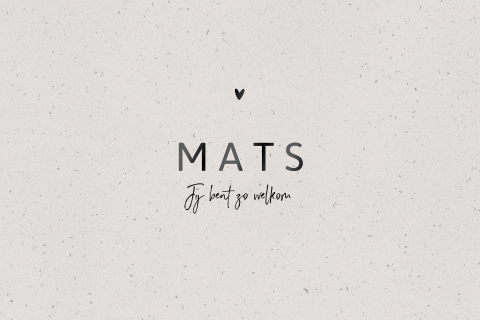 Geboortekaartje met zwartfolie en een achtergrond van vezelpapier