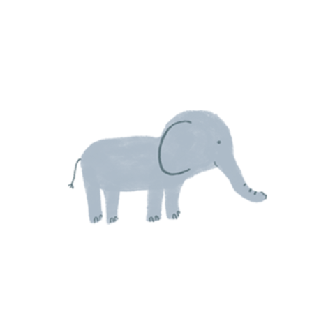 Sluitsticker met een olifantje - vel met 25 stickers