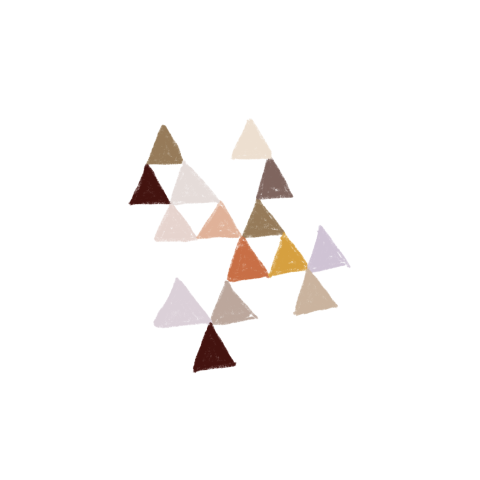 Sluitsticker met kleurige driehoekjes - vel met 25 stickers