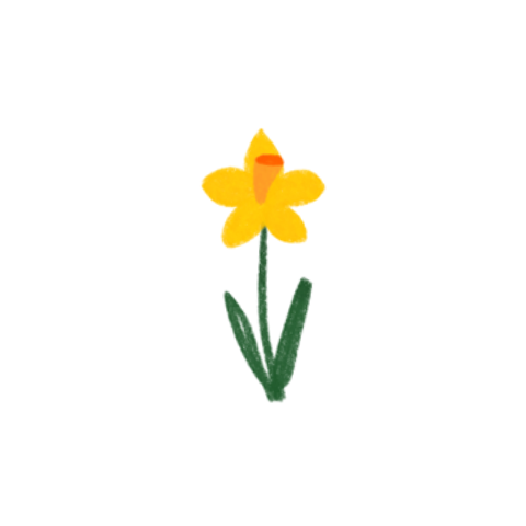 Sluitzegel met een narcis - vel met 25 stickers