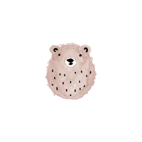 Sluitsticker met een lief waterverf beertje - vel met 25 stickers
