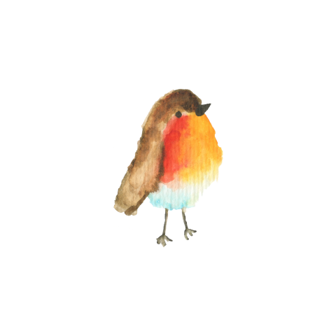 Sluitsticker met een roodborstje - vel met 25 stickers