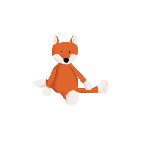 Sluitzegel met een knuffel vosje - vel met 25 stickers