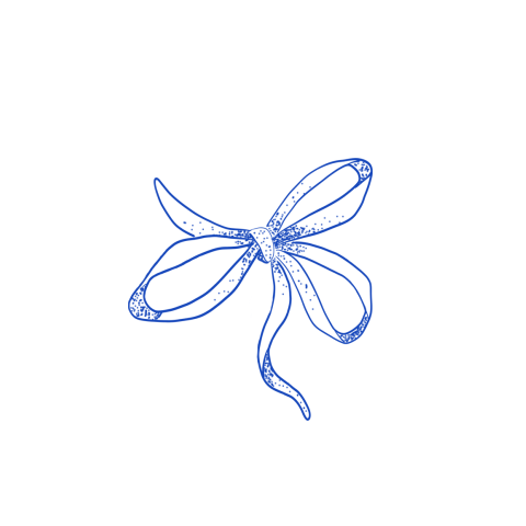 Sluitzegel met een blauw strikje - vel met 25 stickers