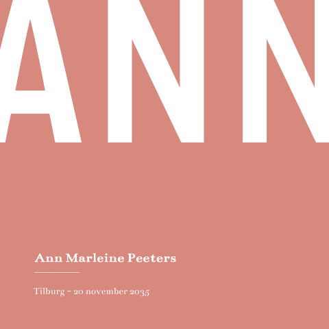 Typografisch geboortekaartje voor een kindje met een korte voornaam