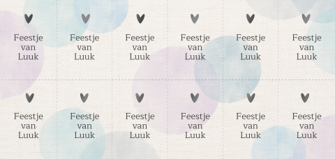 DIY babyborrelkaartje met blauw paarse bollen