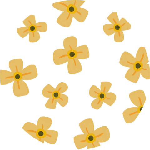 Sluitzegel met gele bloemetjes - vel met 25 stickers