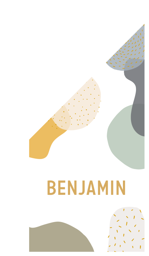 Geboortevlag met gekleurde ronde organische vormen