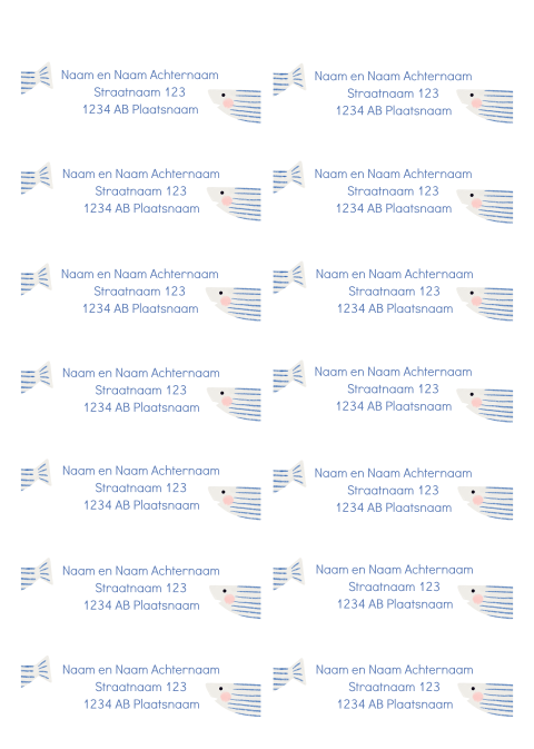 Adresetiketten met een visje