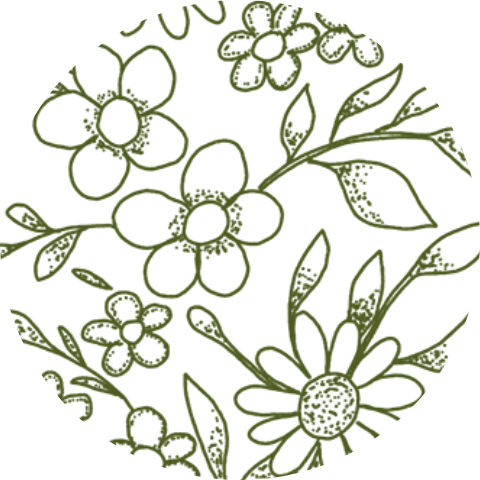 Sluitzegel met donkergroene bloemen - vel met 25 stickers
