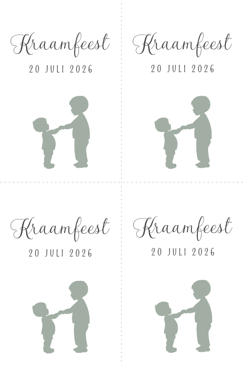 DIY silhouet kraamfeestkaartjes voor een jongen met grote broer