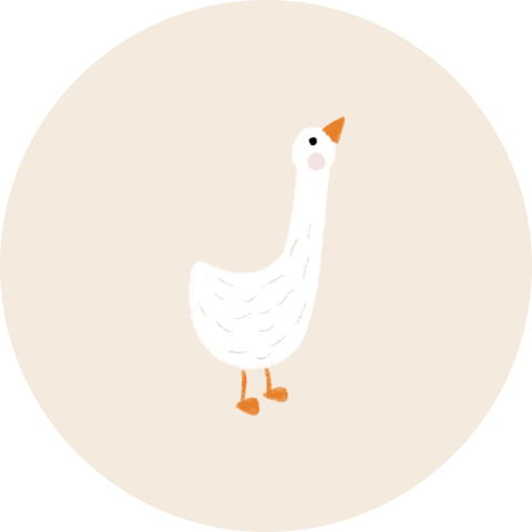 Sluitzegel met een nude achtergrond en een baby gansje - vel met 25 stickers