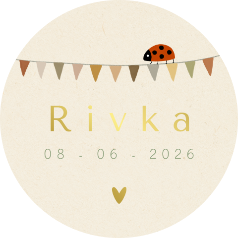 Sticker met slingers, dieren en goudfolie - vel met 25 stickers