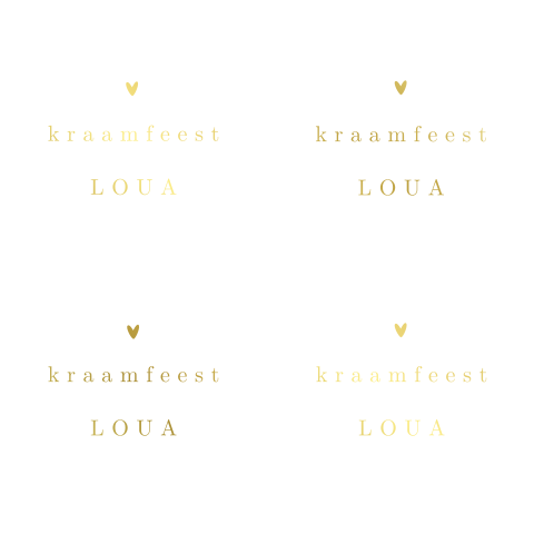 Minimalistisch DIY kraamfeest kaartje met goudfolie