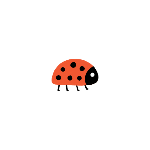 Sluitzegel met een lieveheersbeestje - vel met 25 stickers