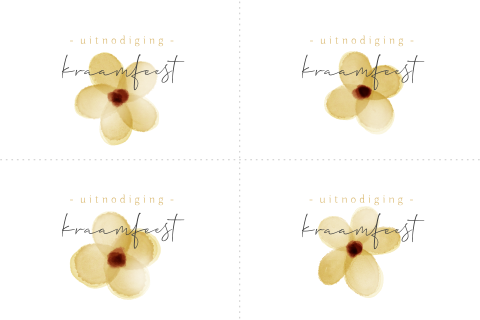 DIY kraamfeest kaartje met gele bloemen