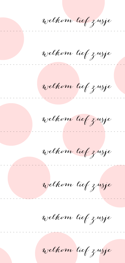 Lief DIY-labeltje met stippen voor bij een geboortekaartje