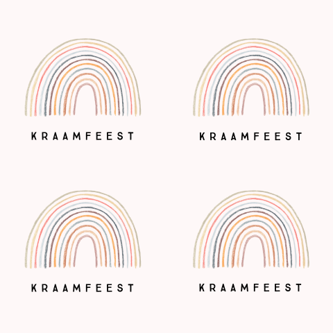 Lief DIY-kraamfeestkaartje met getekende regenboog