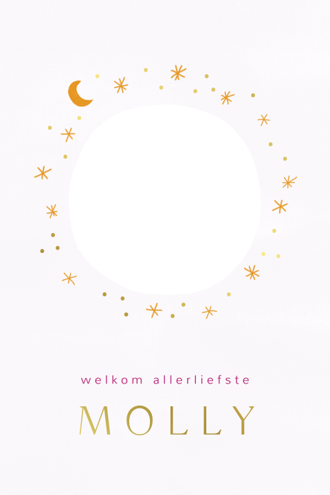 Winters geboortekaartje met een doorkijkje en sleeende ijsbeer