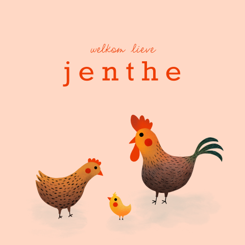 Geboortekaartje voor een kindje dat wordt geboren op de boerderij