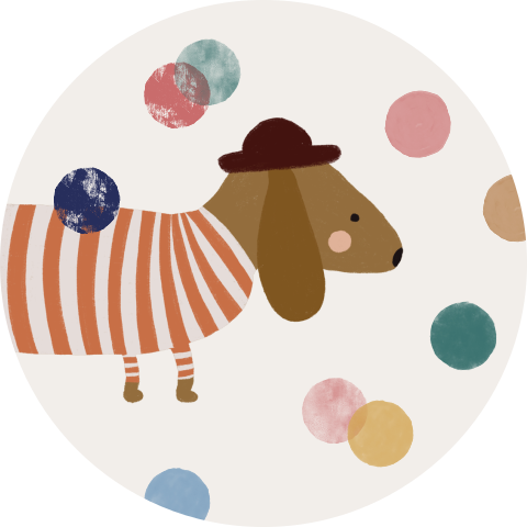 Sluitzegel met een teckel - vel met 25 stickers