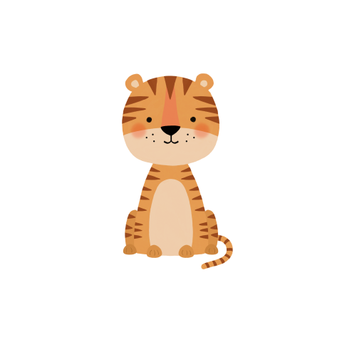 Sluitsticker met een lief tijgertje - vel met 25 stickers