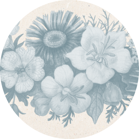 Sluitzegel met blauwe bloemen