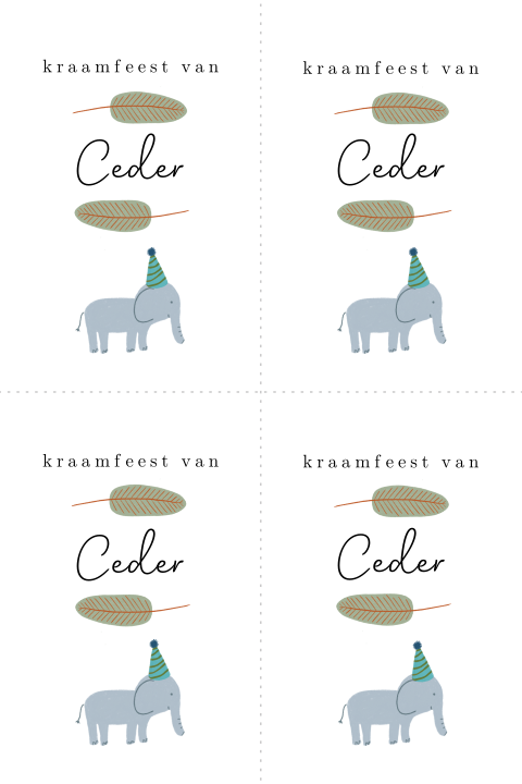 DIY kraamfeest kaartje met een olifantje