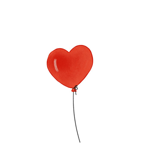 Sluitsticker met een hartjesballon - vel met 25 stickers
