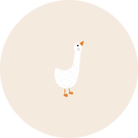 Rond doopsuiker stickertje met een gansje - vel met 25 stickers