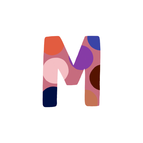 Sluitsticker met een letter met gekleurde bollen - vel met 25 stickers