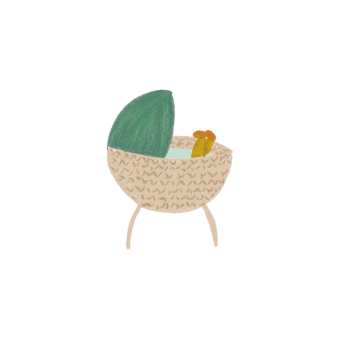 Sluitzegel met een lief wiegje - vel met 25 stickers