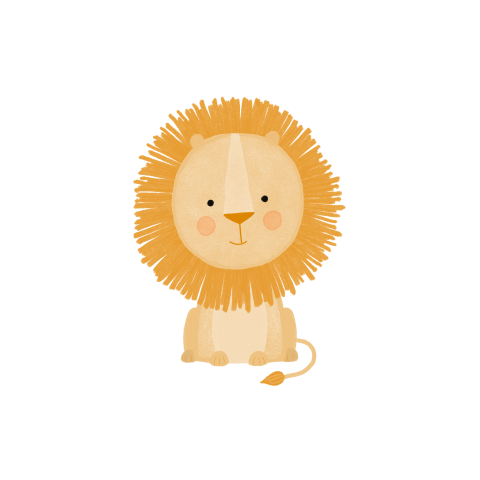 Sluitsticker met een lief leeuwtje - vel met 25 stickers